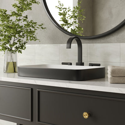 ALLY 12"/16" Rectangular Drop-in Bathroom Sink With Multiple Colors, Scratch-Resistant Ceramic