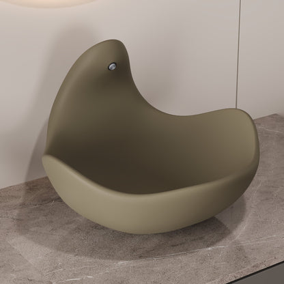 Wave Vessel Bathroom Sink With Multiple Colors, Concrete