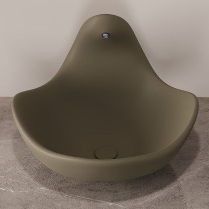 Wave Vessel Bathroom Sink With Multiple Colors, Concrete