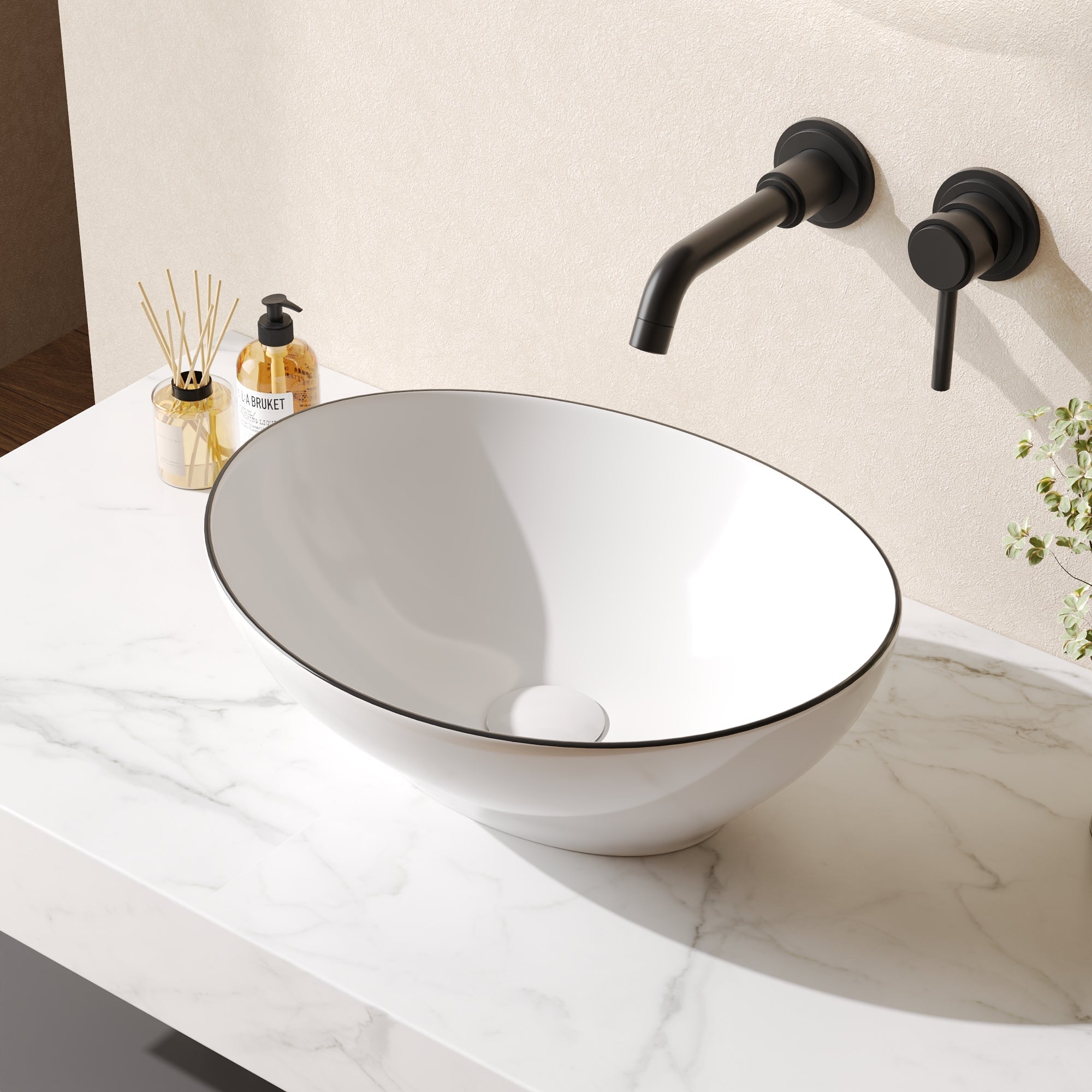 HORIZON Oval Vessel Bathroom Sink, Without Overflow With Multiple Colors