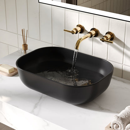 PRISM 20" Rectangular Vessel Bathroom Sink, Without Overflow