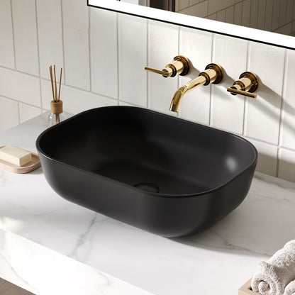 PRISM 20" Rectangular Vessel Bathroom Sink, Without Overflow