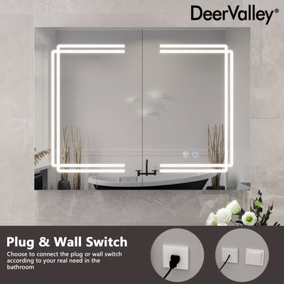 Two/Three Doors Rectangular Bathroom Medicine Cabinet,with Mirror With Multiple Types