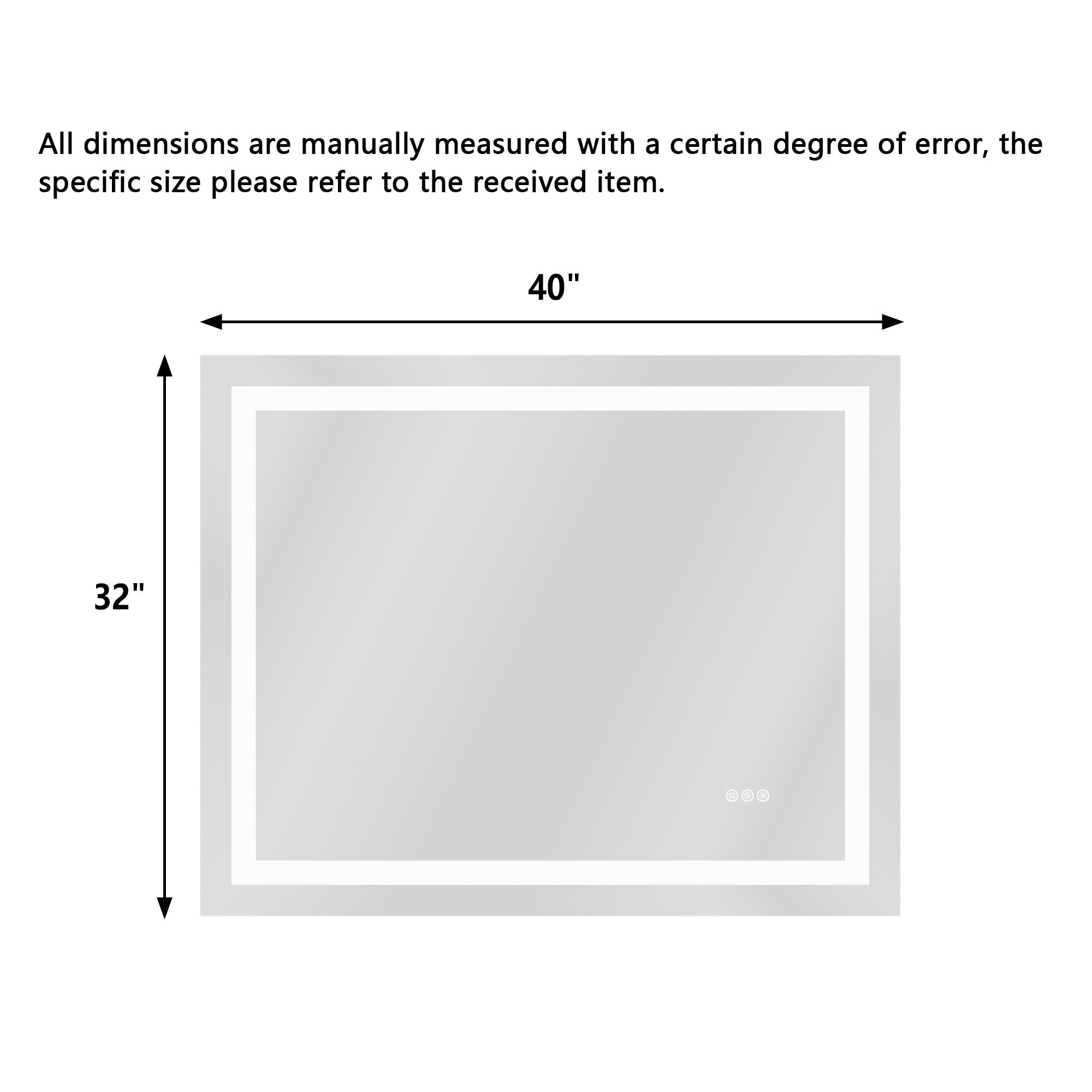 DeerValley 40"x 32" / 55"x 30"  LED Bathroom Mirror with Lights, 1.5X Anti-Fog, Front and Backlit Frameless LED Mirror£¬DV-1VM0309/DV-1VM0308