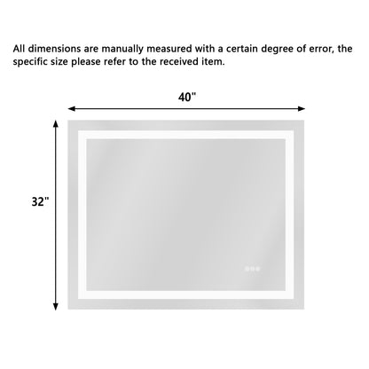 DeerValley 40"x 32" / 55"x 30"  LED Bathroom Mirror with Lights, 1.5X Anti-Fog, Front and Backlit Frameless LED Mirror£¬DV-1VM0309/DV-1VM0308