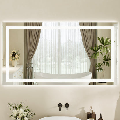 DeerValley 40"x 32" / 55"x 30"  LED Bathroom Mirror with Lights, 1.5X Anti-Fog, Front and Backlit Frameless LED Mirror£¬DV-1VM0309/DV-1VM0308