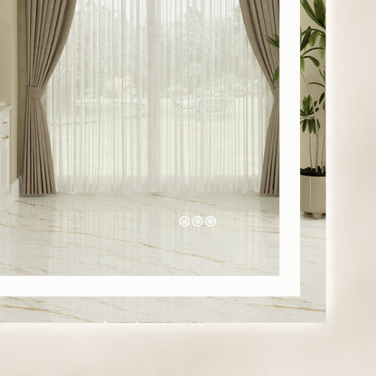 DeerValley 40"x 32" / 55"x 30"  LED Bathroom Mirror with Lights, 1.5X Anti-Fog, Front and Backlit Frameless LED Mirror£¬DV-1VM0309/DV-1VM0308