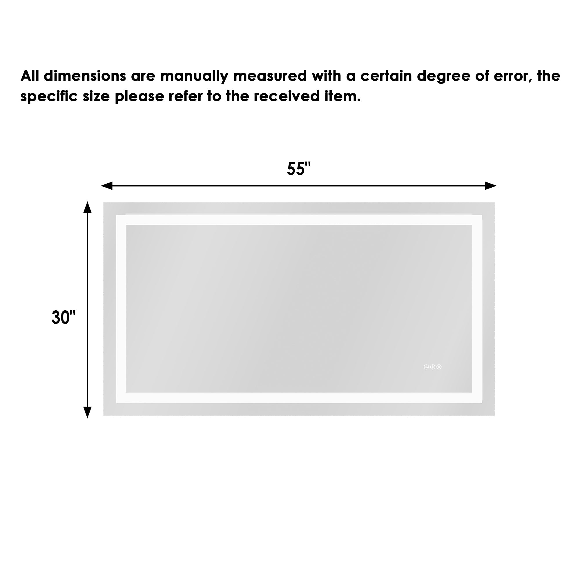 DeerValley 40"x 32" / 55"x 30"  LED Bathroom Mirror with Lights, 1.5X Anti-Fog, Front and Backlit Frameless LED Mirror£¬DV-1VM0309/DV-1VM0308