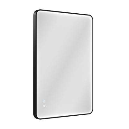 DeerValley 24"x 36"  LED Bathroom Vanity Mirror, Wall Mounted Lighted Mirrors with Black Metal Frame