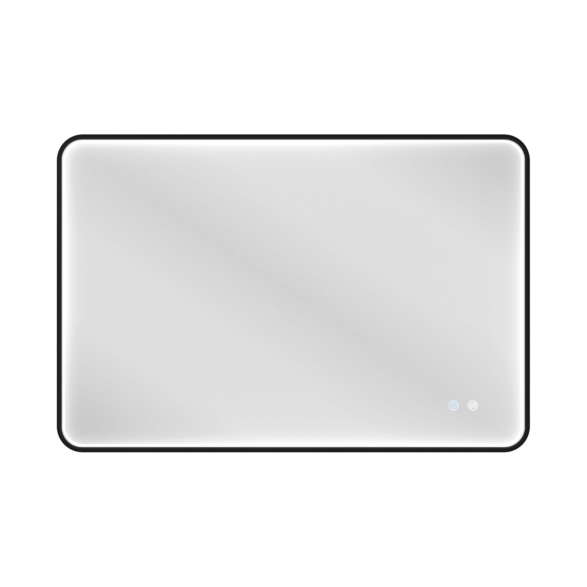 DeerValley 24"x 36"  LED Bathroom Vanity Mirror, Wall Mounted Lighted Mirrors with Black Metal Frame