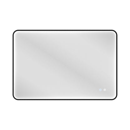 DeerValley 24"x 36"  LED Bathroom Vanity Mirror, Wall Mounted Lighted Mirrors with Black Metal Frame