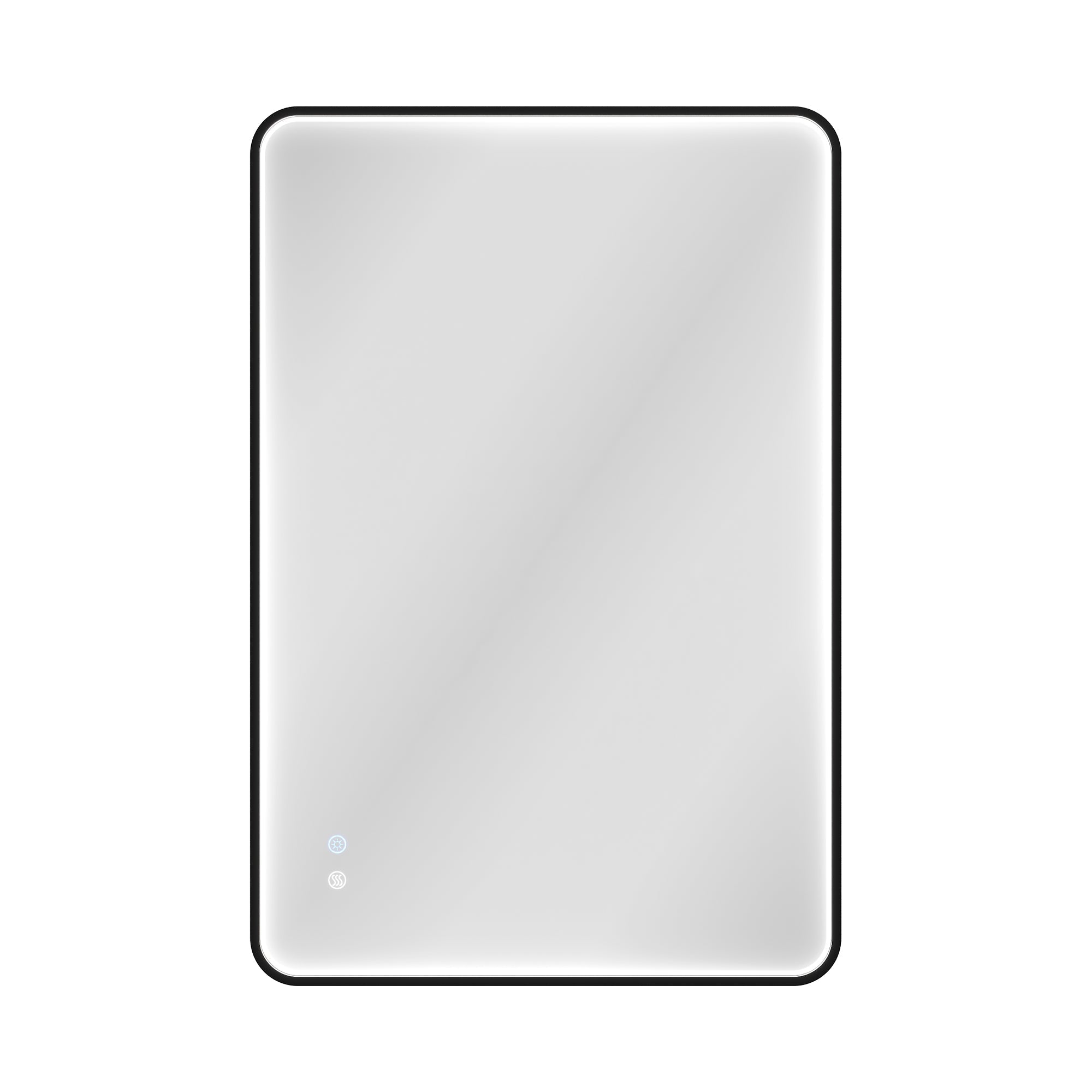 DeerValley 24"x 36"  LED Bathroom Vanity Mirror, Wall Mounted Lighted Mirrors with Black Metal Frame