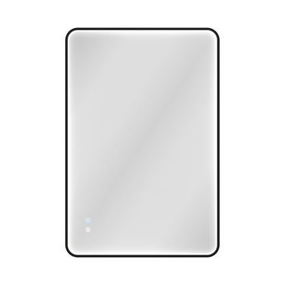 DeerValley 24"x 36"  LED Bathroom Vanity Mirror, Wall Mounted Lighted Mirrors with Black Metal Frame