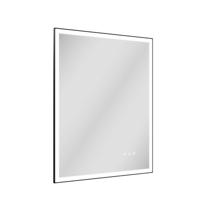 DeerValley 40"x 32" / 30"x 36"  LED Bathroom Vanity Mirror, Front and Backlit Matte Black Frame Lighted Vanity Mirrors