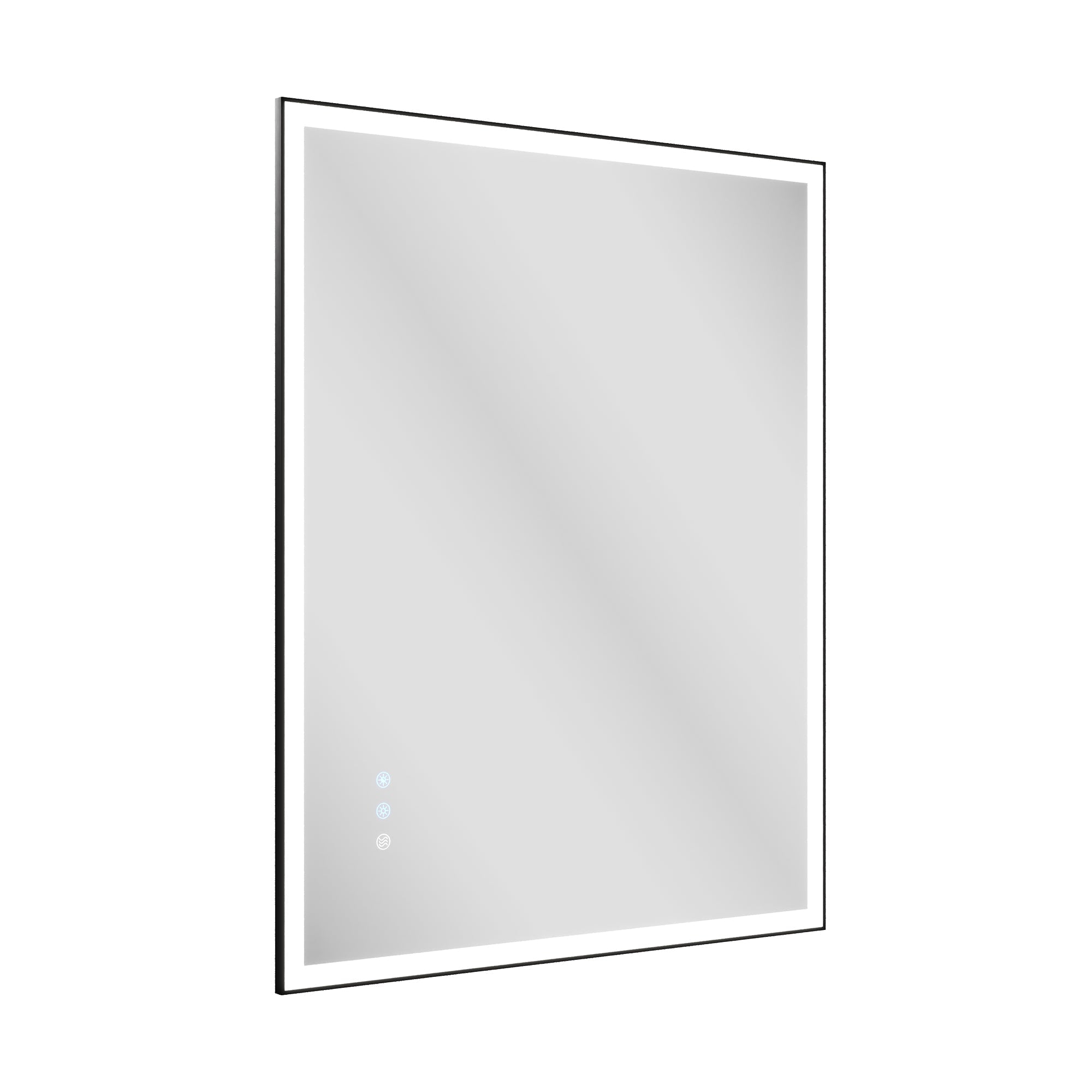 DeerValley 40"x 32" / 30"x 36"  LED Bathroom Vanity Mirror, Front and Backlit Matte Black Frame Lighted Vanity Mirrors
