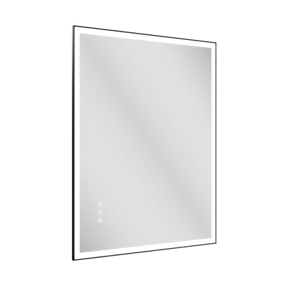 DeerValley 40"x 32" / 30"x 36"  LED Bathroom Vanity Mirror, Front and Backlit Matte Black Frame Lighted Vanity Mirrors