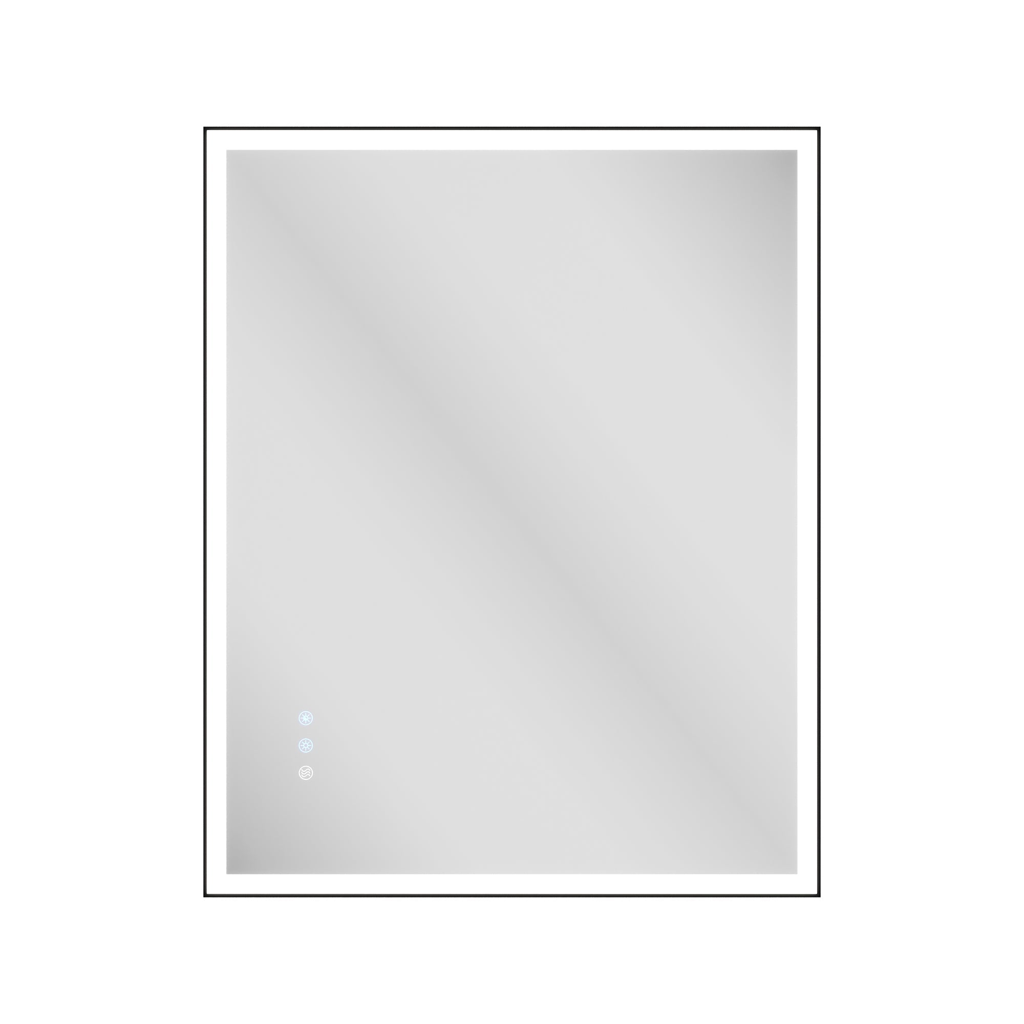 DeerValley 40"x 32" / 30"x 36"  LED Bathroom Vanity Mirror, Front and Backlit Matte Black Frame Lighted Vanity Mirrors