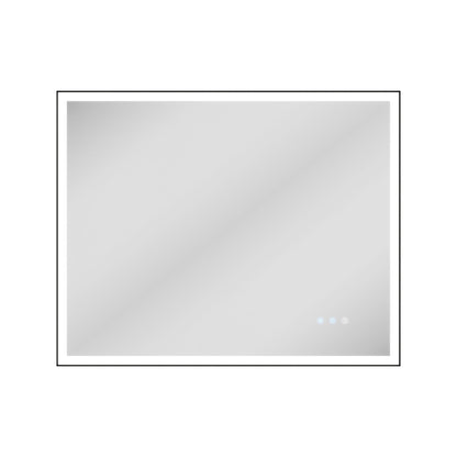 DeerValley 40"x 32" / 30"x 36"  LED Bathroom Vanity Mirror, Front and Backlit Matte Black Frame Lighted Vanity Mirrors