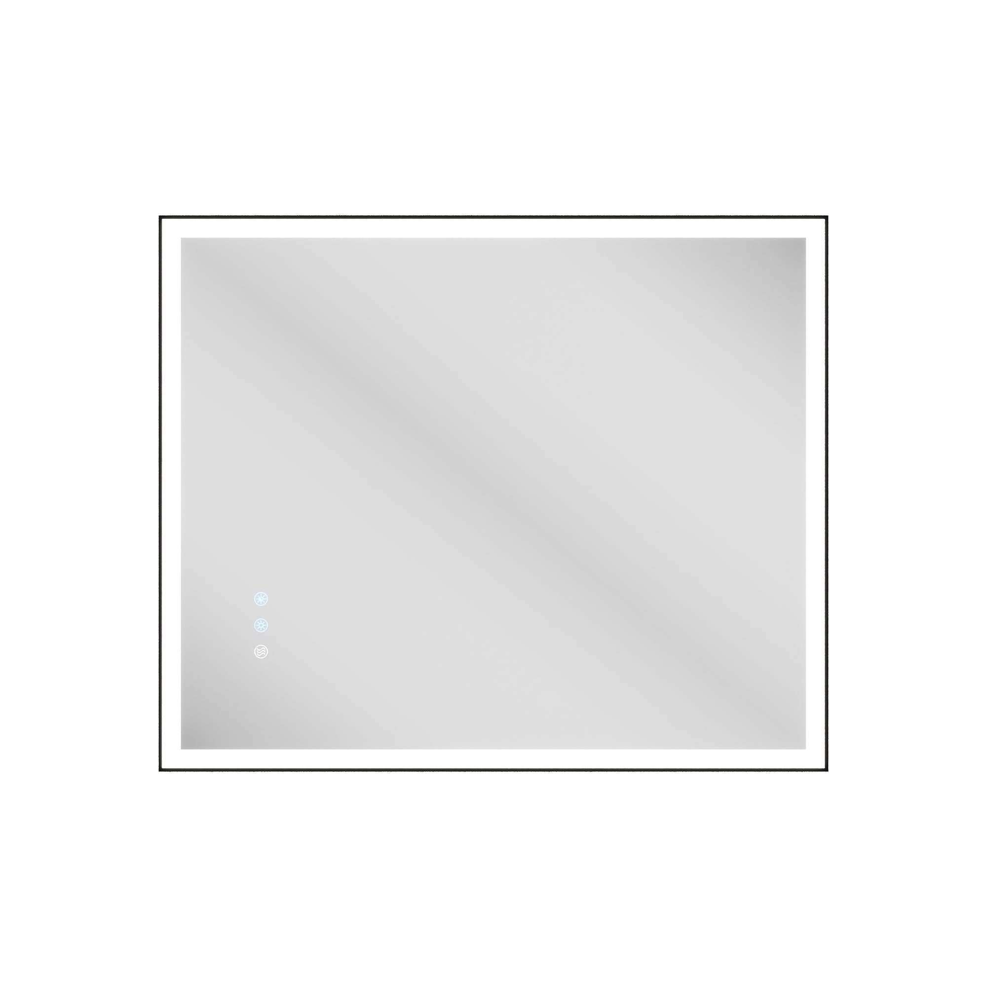 DeerValley 40"x 32" / 30"x 36"  LED Bathroom Vanity Mirror, Front and Backlit Matte Black Frame Lighted Vanity Mirrors