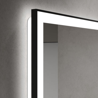DeerValley 40"x 32" / 30"x 36"  LED Bathroom Vanity Mirror, Front and Backlit Matte Black Frame Lighted Vanity Mirrors