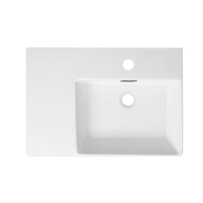 16.54" Rectangular Wall-Mount Bathroom Sink, Overflow Hole