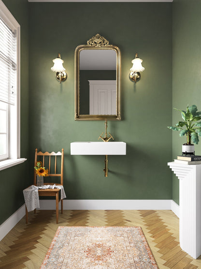 16.54" Rectangular Wall-Mount Bathroom Sink, Overflow Hole