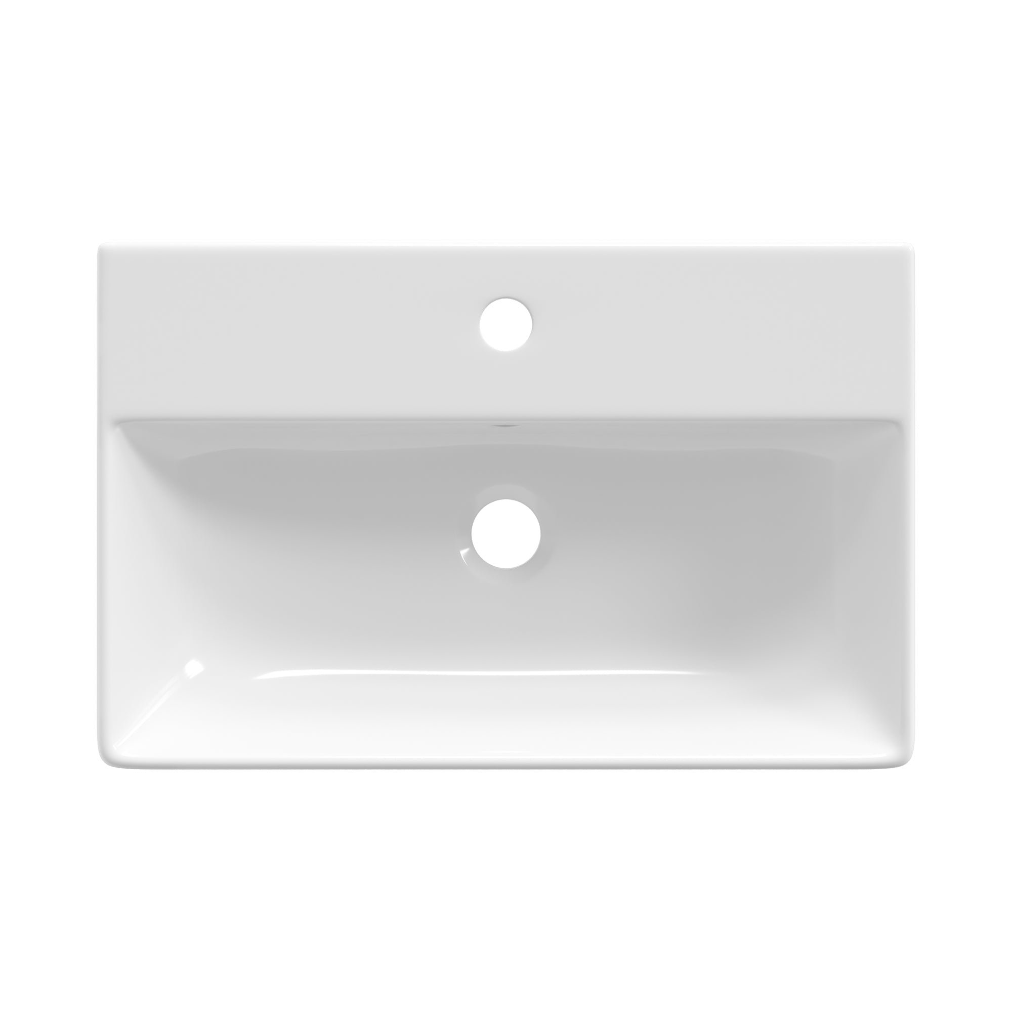 DeerValley 22"x14" Wall Mounted Bathroom Sink with Black Towel Bar, Rectangular Bathroom Sink with Overflow