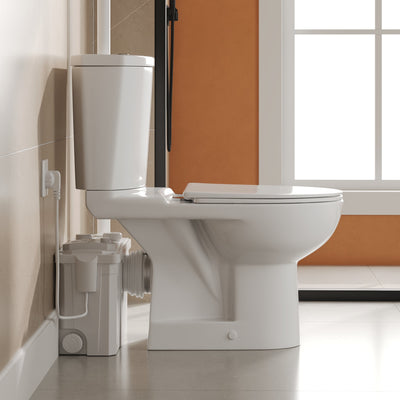 DV-2F295ZH005 Macerating Toilet, 23ft Vertical Sewage Lift, 700W Stainless Steel Grinder, Dual Odor Control System