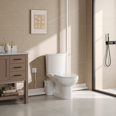 DV-2F295ZH005 Macerating Toilet, 23ft Vertical Sewage Lift, 700W Stainless Steel Grinder, Dual Odor Control System