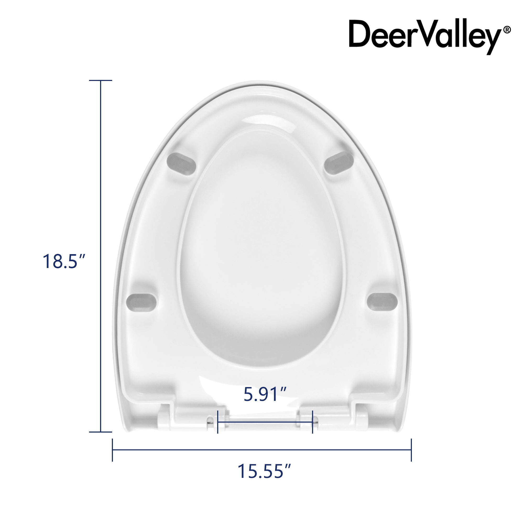 DeerValley DV-F0075S11 Quick-Release Plastic Elongated polypropylene Toilet Seat (Fit with DV-1F0075)