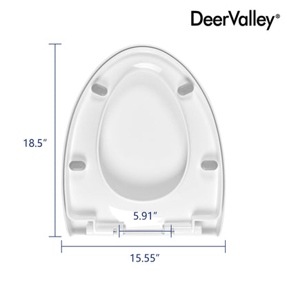 DeerValley DV-F0075S11 Quick-Release Plastic Elongated polypropylene Toilet Seat (Fit with DV-1F0075)