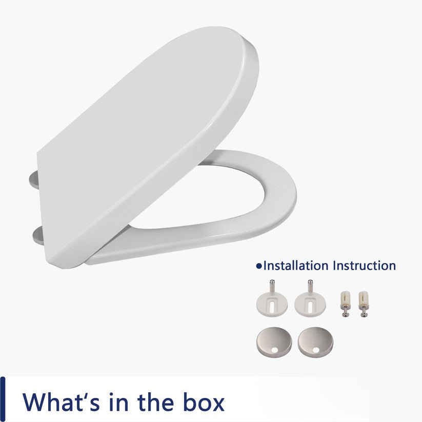 DeerValley DV-F812S11 Quite-Close Quick-Release Easy to Install Plastic Polypropylene Toilet Seat (Fit with DV-1F52812/ DV-1F52813)