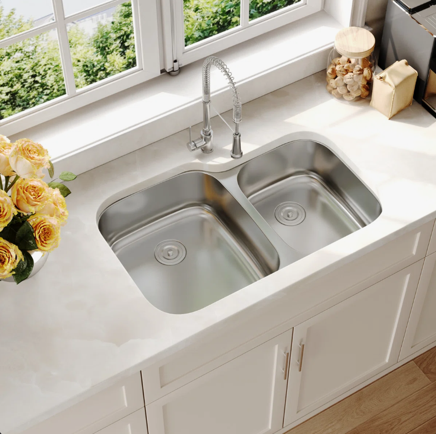 Deervalley DV-1K0542  Stainless Steel Kitchen Sink With Basket Strainer & Bottom Grids