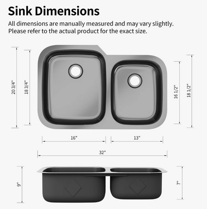Deervalley DV-1K0542  Stainless Steel Kitchen Sink With Basket Strainer & Bottom Grids