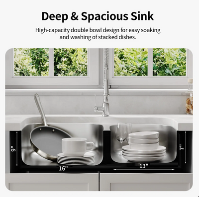 Deervalley DV-1K0542  Stainless Steel Kitchen Sink With Basket Strainer & Bottom Grids