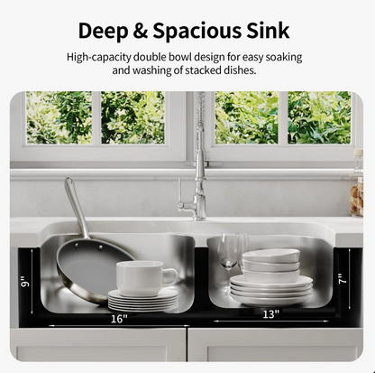 Deervalley DV-1K0542  Stainless Steel Kitchen Sink With Basket Strainer & Bottom Grids