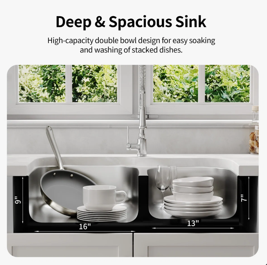 Deervalley DV-1K0542  Stainless Steel Kitchen Sink With Basket Strainer & Bottom Grids