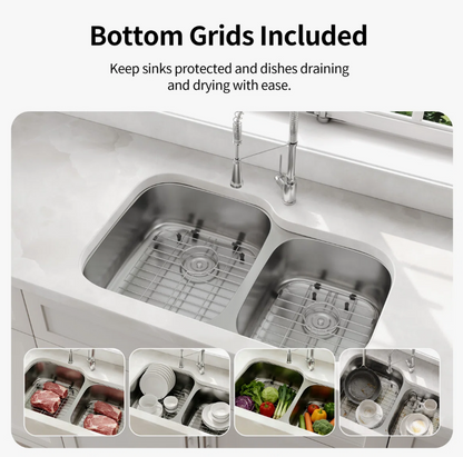 Deervalley DV-1K0542  Stainless Steel Kitchen Sink With Basket Strainer & Bottom Grids