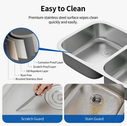 Deervalley DV-1K0542  Stainless Steel Kitchen Sink With Basket Strainer & Bottom Grids