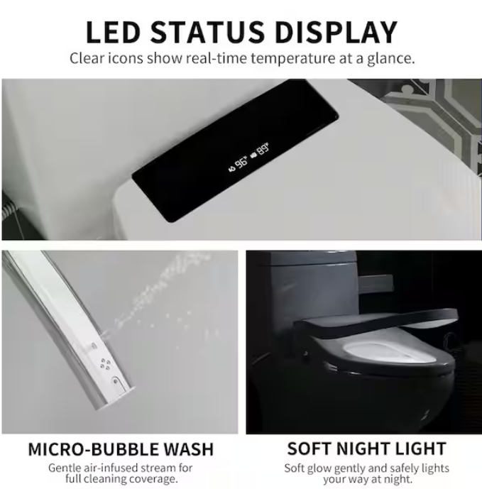 DeerValley DV-1SS0403 Smart Bidet Toilet Seat  Instant Heating Comfort Antibacterial Remote Control"