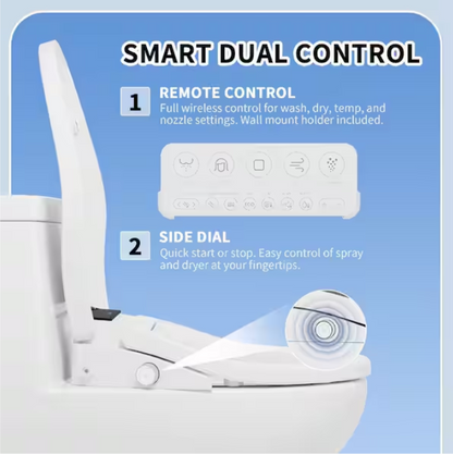 DeerValley DV-1SS0403 Smart Bidet Toilet Seat  Instant Heating Comfort Antibacterial Remote Control"