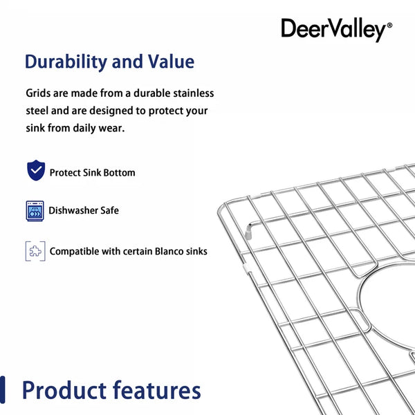 DeerValley Bath DeerValley DV-K022G02 19" x 12.5" Sink Grid (Compatible with DV-1K022) Kitchen Accessories