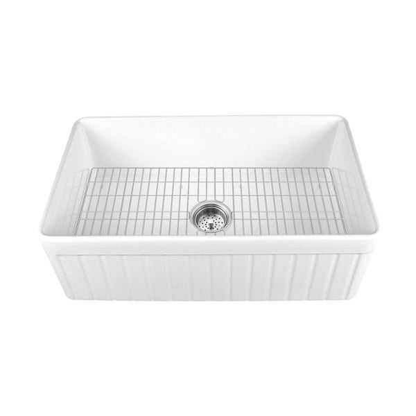DeerValley Bath SOLSTICE 33" L x 18" W Rectangular Farmhouse Kitchen Sink, Easy-Cleaning With Multiple Colors Kitchen Sink
