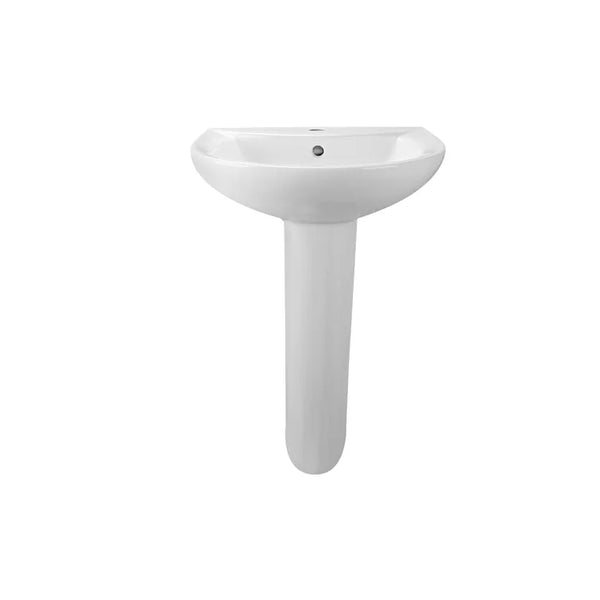 DeerValley Bath DeerValley DV-1P523 Liberty 20" X 17" U-Shape White Ceramic Pedestal Bathroom Sink With Overflow