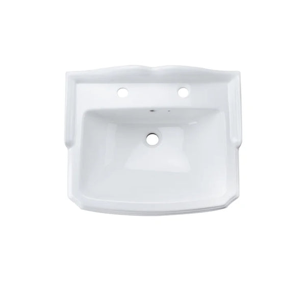 DeerValley Bath DeerValley DV-1P522 Dynasty 23" X 19" White Ceramic Pedestal Bathroom Sink With Overflow
