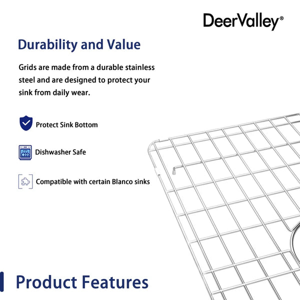 DeerValley Bath DeerValley DV-K119G06 28.2" x 15.4" Sink Grid (Compatible with DV-1K119) Kitchen Accessories