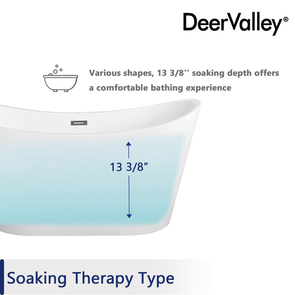 DeerValley Bath DeerValley DV-1T151 Horizon 59" X 30" Freestanding Acrylic Bathtub