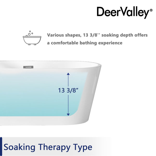 DeerValley Bath DeerValley DV-1T131 Liberty 59" X 28" Freestanding Acrylic Bathtub