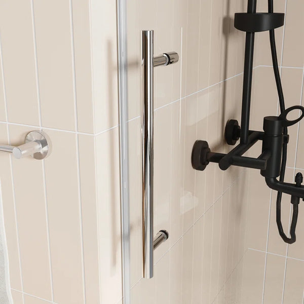 DeerValley Bath DV-1SD059 60'' 56'' W x 76'' H Single Sliding Frameless Shower Door with Clear Glass shower doors