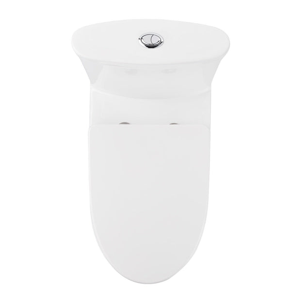DeerValley Bath DeerValley DV-1F52676 Horizon Dual-Flush Elongated Ceramic Dual Flush Fully Skirted Water Saving One-Piece Full-Size Toilet (Seat Included) Toilet